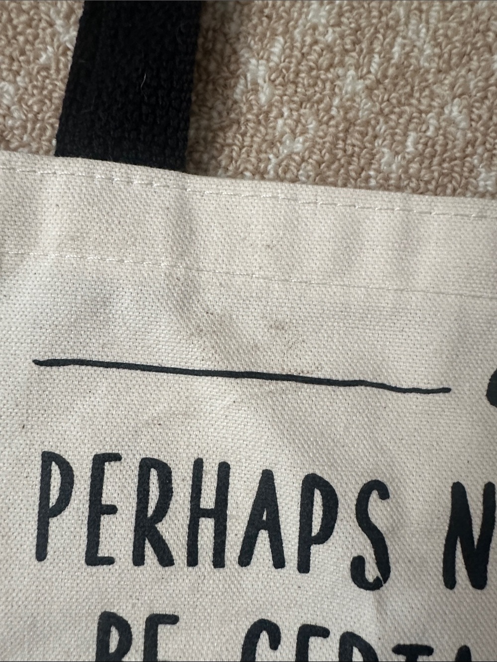 Haruki Murakami Canvas Cat Tote Bag with Black Straps - Picture 3 of 5
